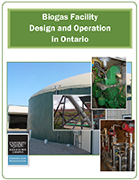 Screen shot of front cover of manual - "Biogas Facility Design and Operation in Ontario".