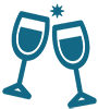 Icon of two champagne glasses